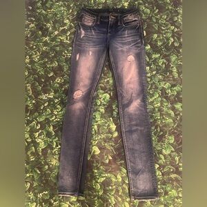 Miss me blue ripped washed jeans skinny size 25